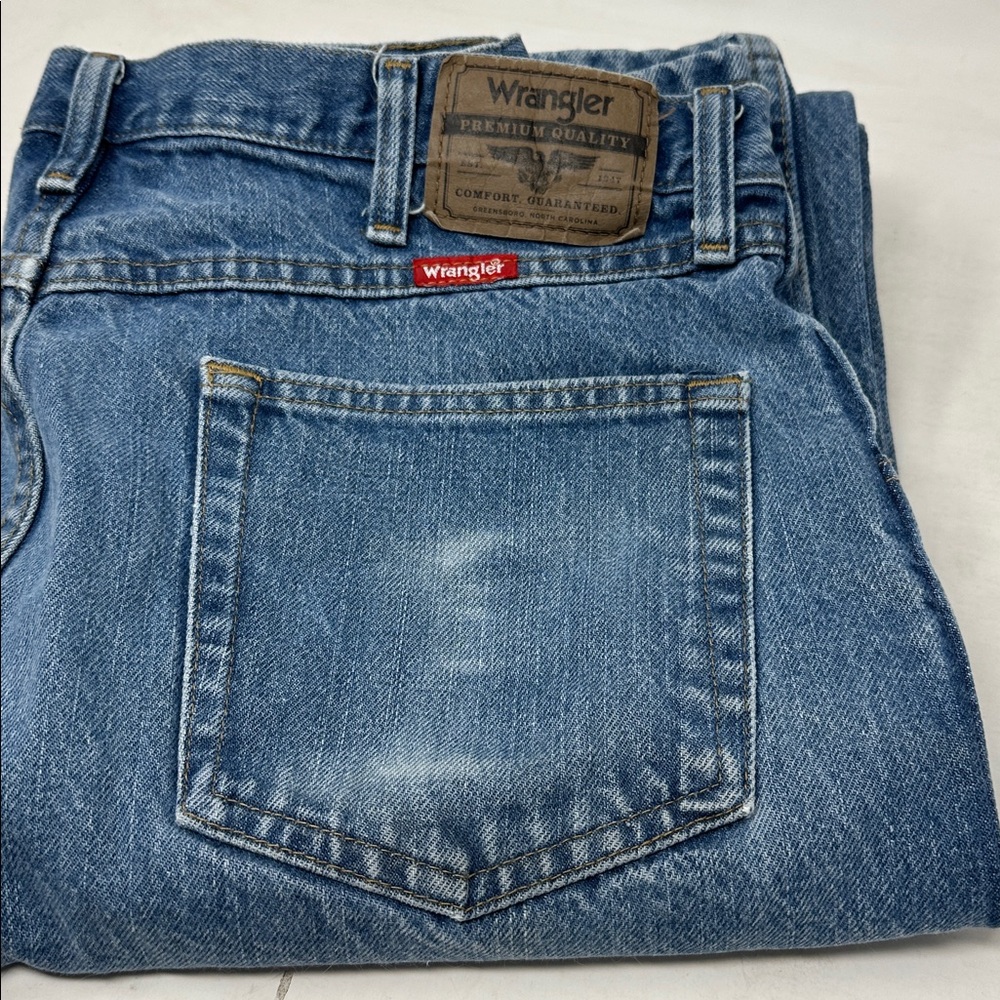 Wrangler jeans. 36 x 36. Regular fit. Nicely broken in but not worn.